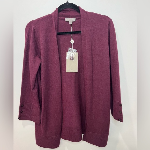 Evolution by Cyrus | Women’s Ancho Chili Burgundy Cardigan Small NWT - Picture 4 of 9